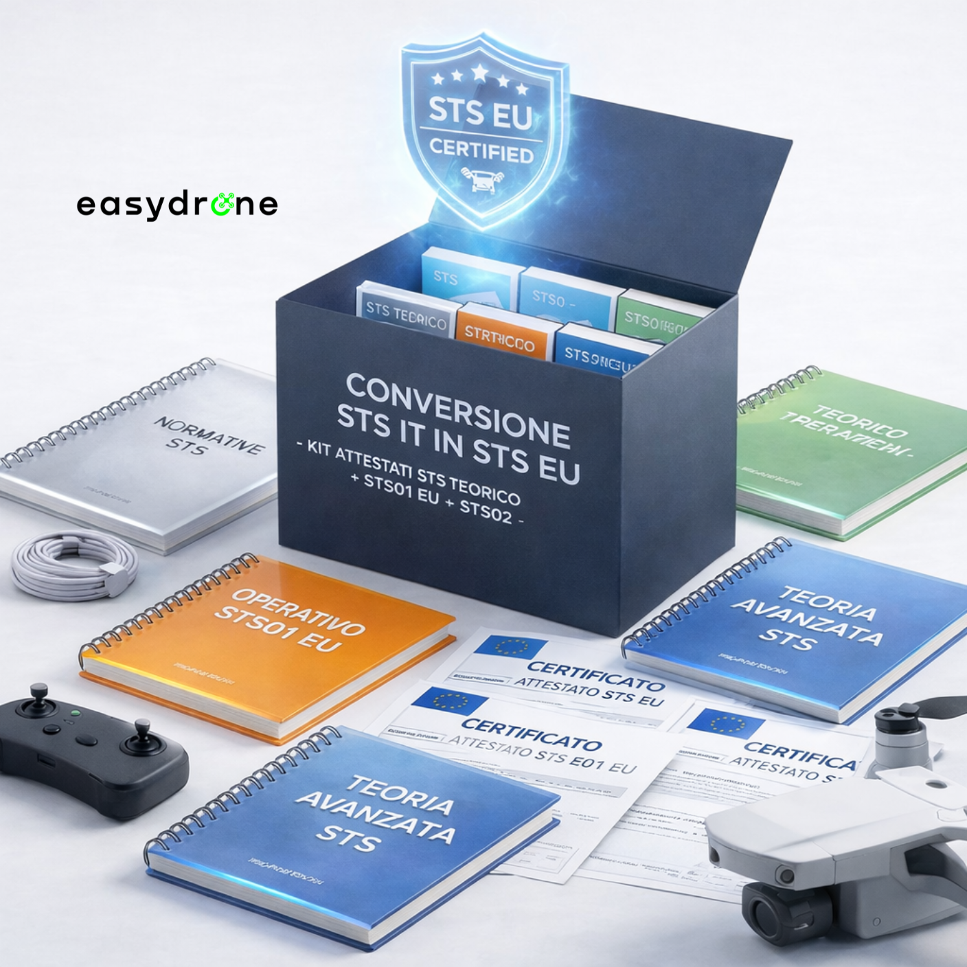 Conversione STS IT in STS EU - Kit Attestati STS Teorico + STS01 EU + STS02 EU BVLOS