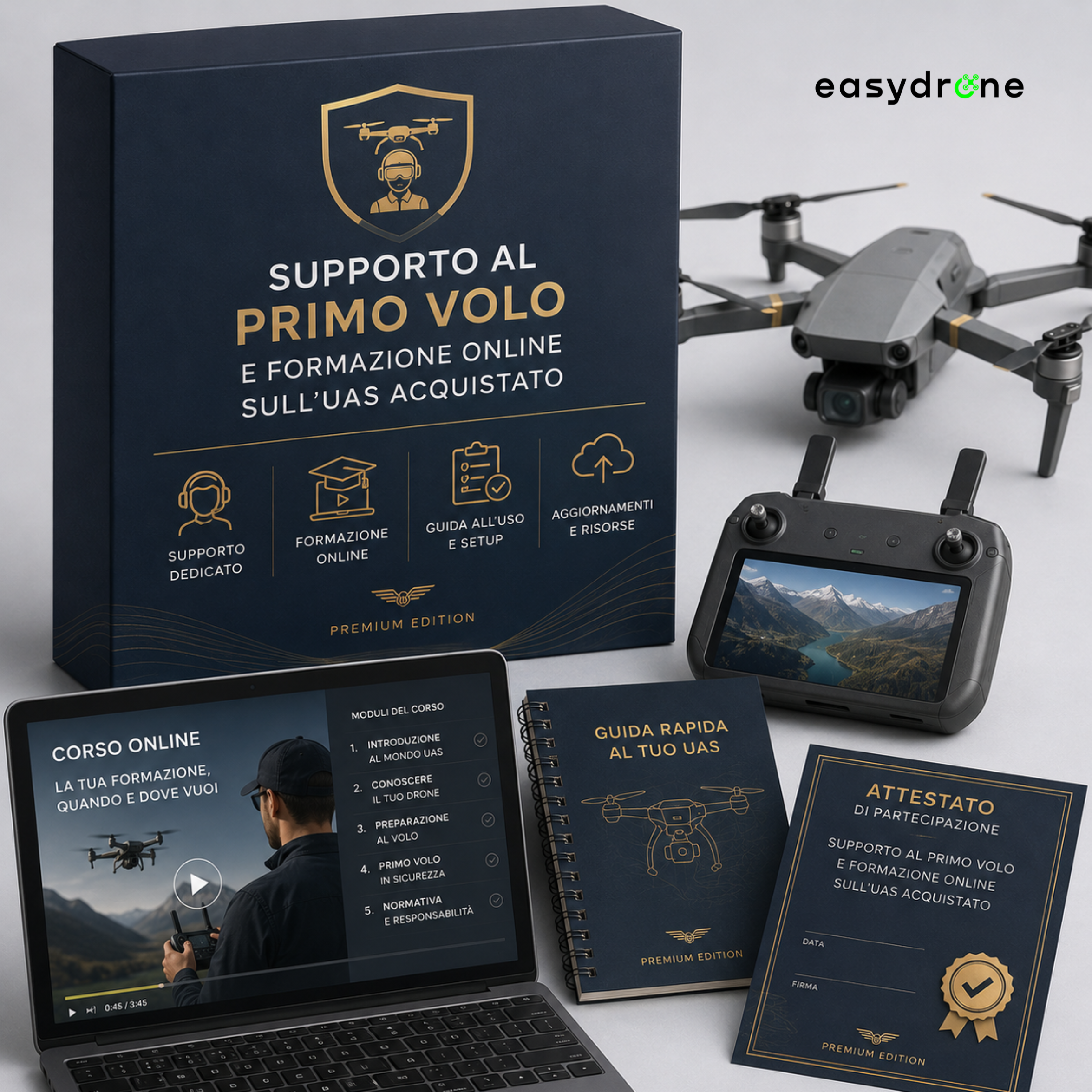 Supporto al primo volo e formazione online sull'UAS acquistato